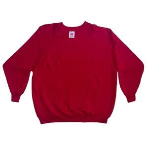 Vintage 80s 90s Hanes Her Way Red Crewneck Pullover Sweatshirt